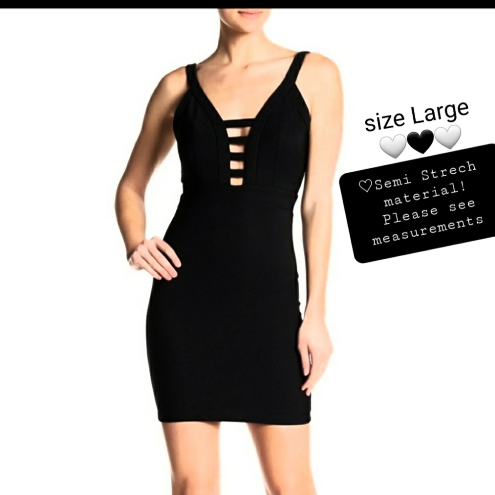 LITTLE BLACK DRESS w Strap details L/XL - No Zippers